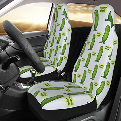 2 PCS Capas de assento de carro Big Dill Pickle Front Setor, assentos suaves e confortáveis ​​Protetores de protetores