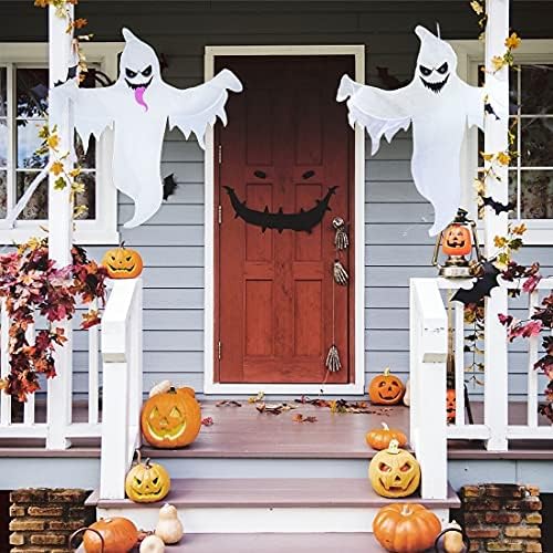 Rranyf Halloween Ghost Decoration Decoração ao ar livre, Halloween Bendable Tree Wrap White Ghost para decoração de