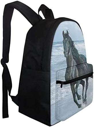 Bigcarjob Travel Rucksack, Animal Horse Design School Bookbags para meninos meninas, mochila de bolsas para estudantes do ensino fundamental do jardim de infância com bolso lateral, 16 polegadas Casual
