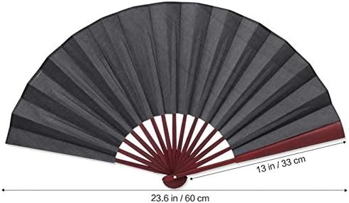 Homens angoter dobrando bambu em branco Fan Black Wedding Gift Hand fãs coleção de 60cm x 33cm