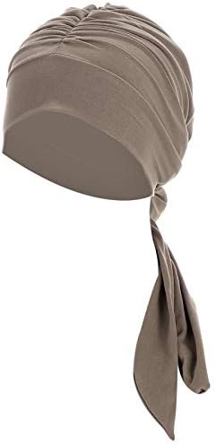Headwrap de turbante para gorros sólidos femininos Moda de cabeceira manchada de cancer