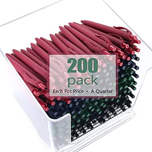 Deegtran canetas em massa, 200 pacote sem sangramento 4 barril colorido e 200 pacote de barril vermelho clique em canetas, canetas