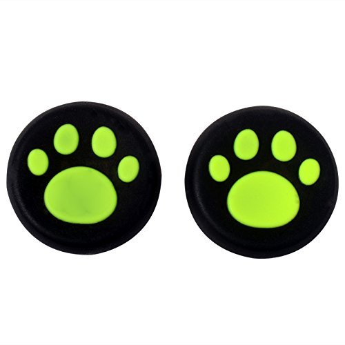 Gametown® Analog Controller Tampa de tampa de tampa de polegar para Sony PS4 PS3 Xbox One 360 ​​Controler Green Cat Pad