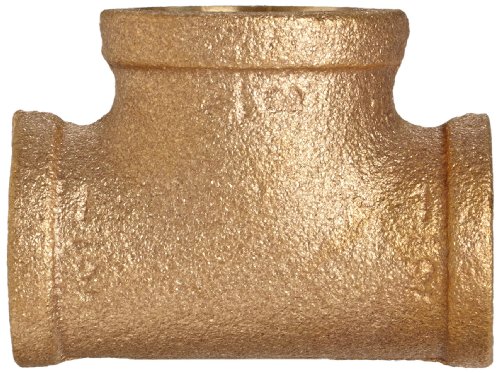 Anderson Metals Brass Fosed Pipe Fitting, Reduzindo camiseta, 1/2 x 1/2 x 3/4 fêmea