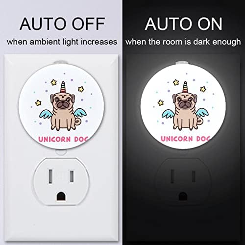 2 Pacote de plug-in Nightlight LED Night Light Unicorn Cach