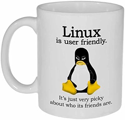 Os neurônios não incluídos de café ou caneca de chá Funny Funny Linux é amigável - caneca geek - caneca de escritório