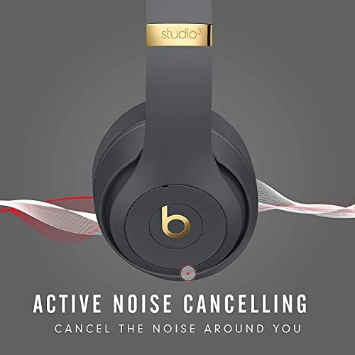 Beats_By_Dre Beats Studio3 Wireless ruído cancelando fone de ouvido - Classe 1 Bluetooth Headphones, 22 horas de tempo de escuta, microfone embutido com pano de limpeza de bônus - Shadow Grey