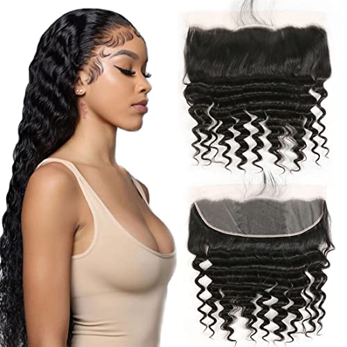 Fechamento frontal de renda de onda profunda solta 13x4 HD LACE FRONTEMENTO FRONTE