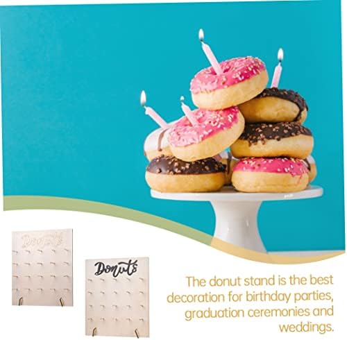 Donut Bagels de donut de madeira exibem suporte para o rack para o estilo de casamento 2, suporte de donut