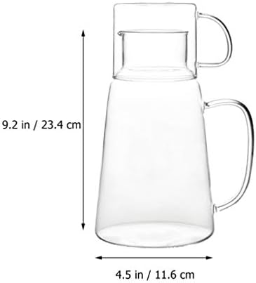 Hemoton 2pcs jarro de água de vidro com copo de copo Chaleira de chá de chá de jarro de cabeceira de cabeceira de cabeceira