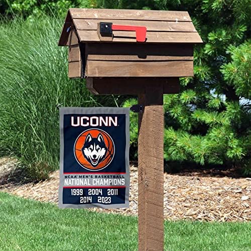 Connecticut Huskies UConn 5 vezes Campeões nacionais de basquete universitário Bandeira de bandeira de jardim de