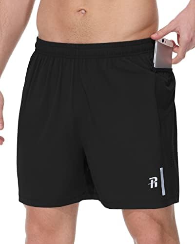 Runhit Running Shorts Homens com bolsos furtivos de 5 polegadas de treino de 5 polegadas shorts atléticos respiráveis ​​shorts