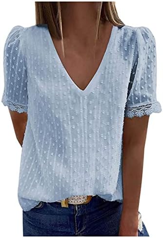 Weny Womens Summer Tops Casual Mulheres Boho Tops Vos de Crochet de Lace Tops