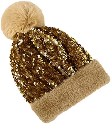 Guangyuan knit chapéu para mulheres mais quente aconchegante tweed tweed chapéu de inverno chull tampo windprooof chapéus de