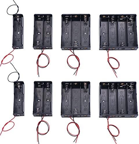 Twtade 8pcs Battery Solder Case em série Double 1/2/3/4 Slots 3,7V com fios para 18650 Bateria I-034