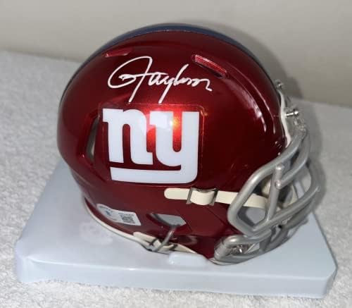 Lawrence Taylor assinou autografado o capacete de futebol do New York Giants com autenticação de Beckett