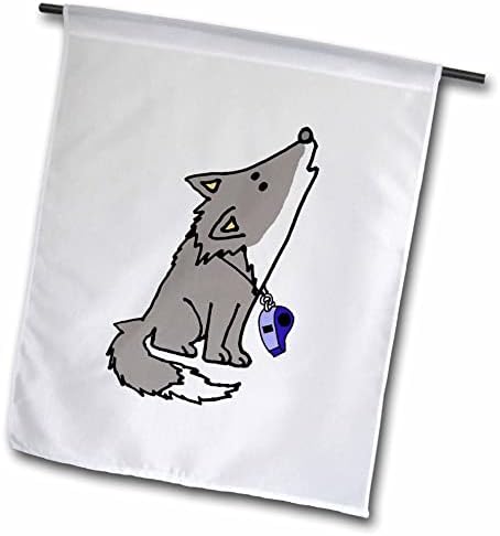 3drosrose engraçado lobo fofo com apito no pescoço Wolf Wyistle trocadilho - bandeiras