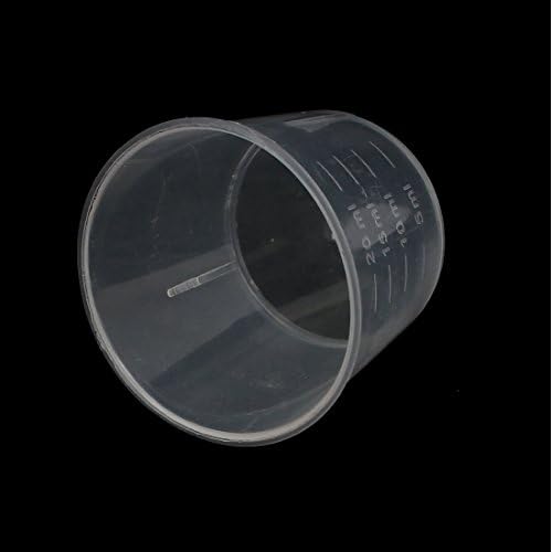 Aexit 20ml PP Gauge Plástico Volumétrico Medição Copo Recipiente de Copo Clear 40mmx33mm