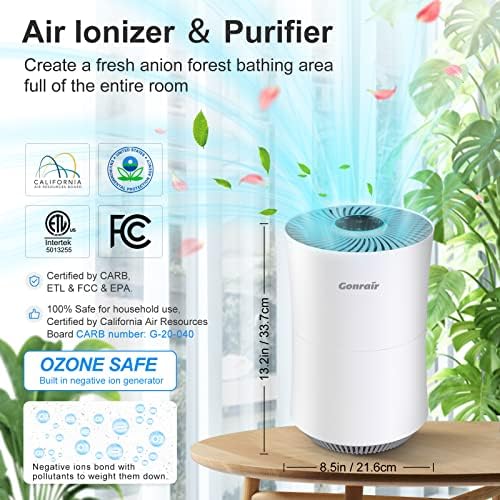 2 Pacote de purificadores de ar para quarto pequeno, médio, grande, filtro de ar H13 Hepa, para escritório, sala de estar, sala de estar, cozinha, apartamento, ozônio grátis