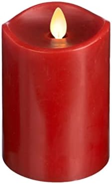 Ganz - vela de pilar de cera LED vermelha, 3x5