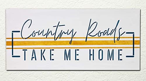 Estradas do país levam -me para casa palavra arte estêncil por studior12 | Letras de músicas | Craft DIY Farmhouse Kitchen, decoração