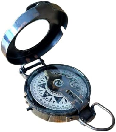 British Pocket Compass Classic Pocket Size para caminhadas Trekking Hunting Survival Compass Outdoor Navigation Gifts para crianças e adultos por AK Náutico Mart, Brown