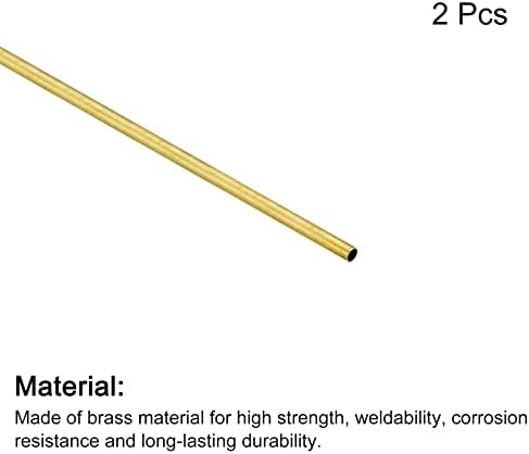 tubo de latão uxcell, 2 mm od 0,2 mm de espessura da parede de 150 mm de comprimento de tubo redondo para a indústria, projetos de bricolage 2 pcs