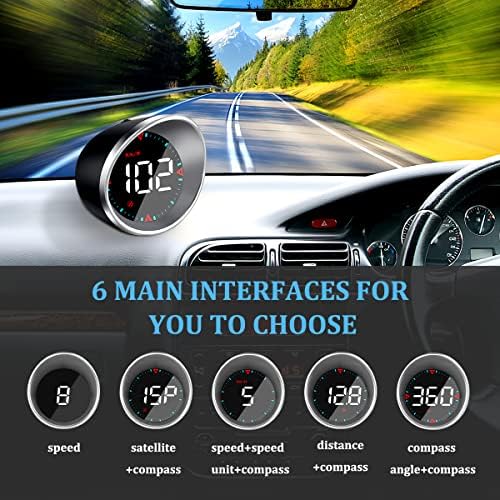 WJIANG AUTO CAR HUD HUD UP Display KMH & MPH GPS DIGITAL SPELEMOMEMENTO IMPLETA COM Overpeed Alarm Fadiga Driving Driving