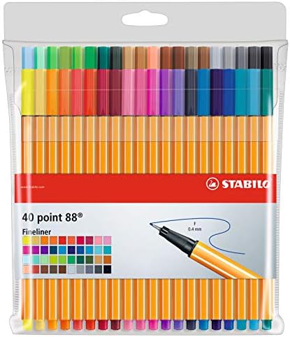 FineLiner - Stabilo Point 88 - Carteira de 40 - cores variadas