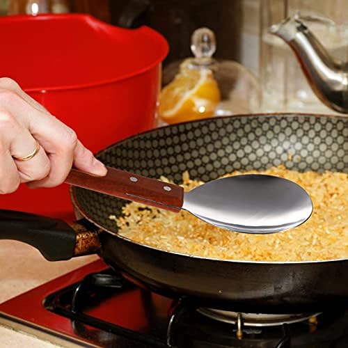 Hemoton 2pcs japonês arroz espátula versátil não bastão resistente a calor colher com alça de madeira Tofu colher para cozinha para cozinha larga grande