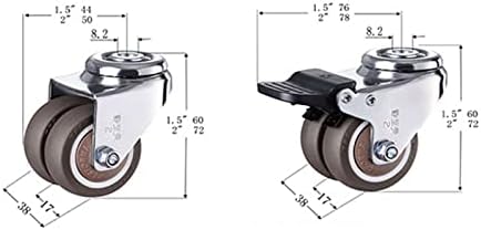 Móveis para carrinhos ， Cutters 2 Casters giratórios para serviços pesados ​​com rolagem de bloqueio de 8,2 mm Casters