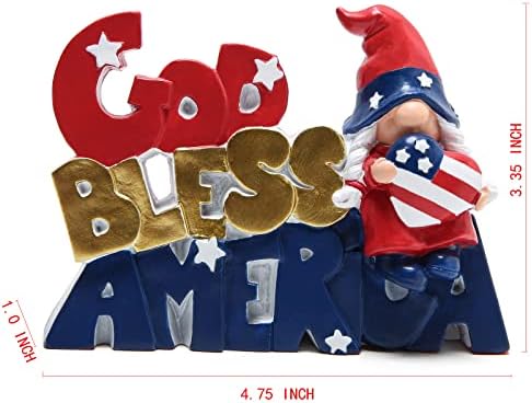 Hodao 4 de julho Gnomos patrióticos Decorações Deus abençoe a América estrelas e listras elfo presentes feitos artesanais Gnomos