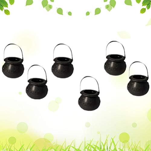 KISANGEL 12 PCS Halloween Candy Titlador multifurposto Novelty Balck Plástico Halloween Witches Cauldron Kettle Skull