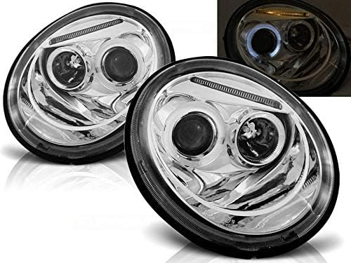 V-MaxZone PartSheadlights VR-1656 Luzes da frente Lâmpadas de carro Driver de farol e lateral do passageiro Angel Eyes Chrome Compatível