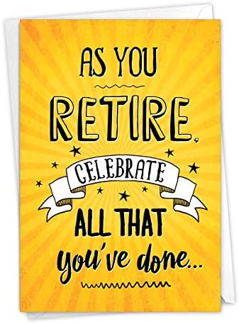 Nobleworks - Cartão de aposentadoria engraçado com envelope, aposentado colorido parabéns Saudação - Ao se aposentar