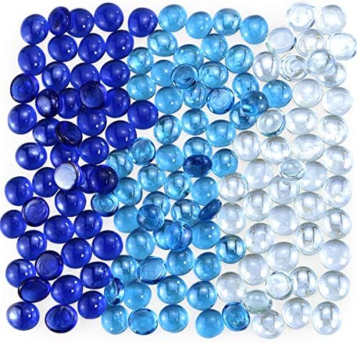 Twdrer 2lb/950g gãocoa de vidro plano, cor azul misto azul gemas aquários tanques de peixes de peixes vaso de vidro contas de vidro