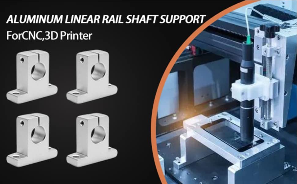 Suporte de eixo de trilho de haste Sk20 2pcs, 0,79 polegada de alumínio de alumínio de 0,79 polegada Guia do trilho de movimento linear, guia de trilho linear Bettomshin adequado para impressora 3D, roteadores CNC DIY torneiras