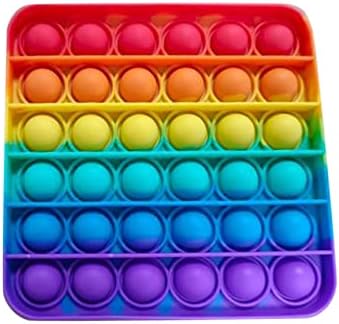 Tooflee 2 pacote brinquedos quadrados - fofos, coloridos e arco -íris Fiet It Fiegt Toy para crianças e adultos - Silicone macio