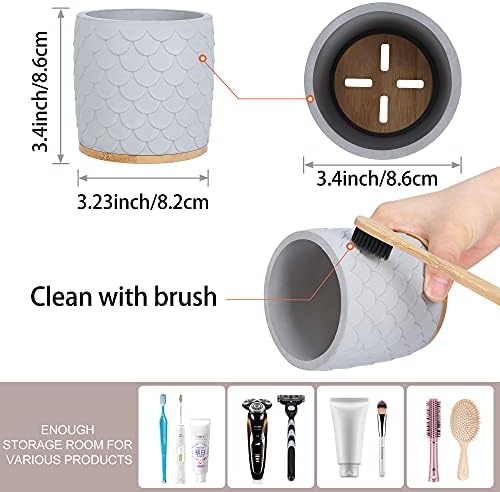Suportes de escova de dentes 2 compactores de diatomita porta -escova de dentes drenagem de bambu escova de dentes de escova de dentes