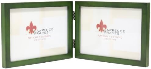 Coleção Lawrence Frames Hinged Double Horizontal Wood Picture Gallery, 5 por 7 polegadas, verde