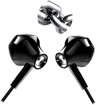 AMASING EARBUDOS DE EARBUDOS DE METAL DE METAL DE METAL Ruído cancelando fones de ouvido de baixo estéreo com microphone com controle de volume ， em fones de ouvido Design magnético para iPhone 5 6 para Samsung M10 Black B