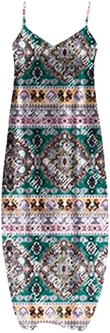 Vestidos maxi de verão para mulheres astecas ocidentais azteca étnica geométrica estampada com estampa sem mangas