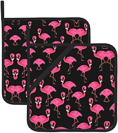 Adoráveis ​​suportes de panela de flamingos rosa para cozinhas, churrasco, cozinhar, assar