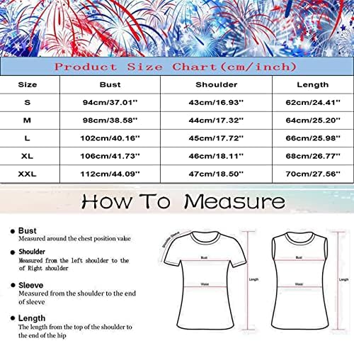 4 de julho Camisas para mulheres bandeira dos EUA Summer Summer Sleesess O-Gobes Tops Tops Star