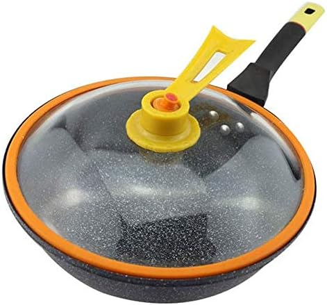 Yczdg com capa aço inoxidável wok pan não bastão de tela de favo de mel sem lâmpada sem revestimento frigideira fritura