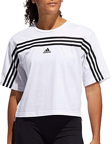 T-shirt das mulheres que feminino de adidas tem Ringer 3-Stripes