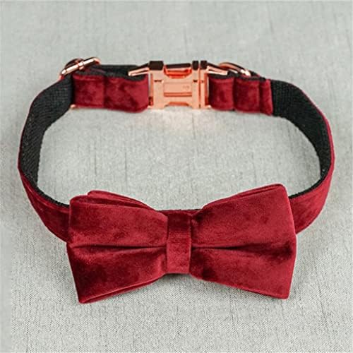 Zlxdp tize de gravata arco designer de colarinho de estimação de veludo ajustável colarinho de cachorro personalizado e coleira