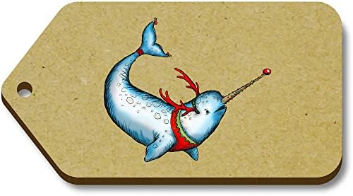 Azeeda 10 x Grande 'Narwhal Whale' Tags de presente de baleia 'de Natal