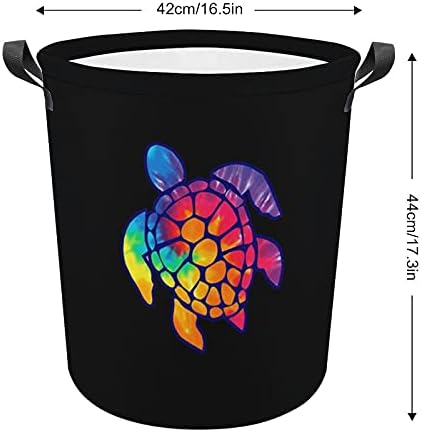 Dye de amarração fria Tartaruga marinha-1 cesta de pano oxford com alças cestas de armazenamento para organizador de brinquedos banheiro berçário da sala do quarto