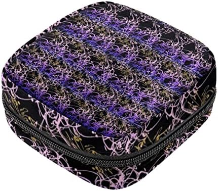 Bolsa de armazenamento de guardanapos sanitários de Oryuekan, bolsas de zíper menstrual reutilizável portátil, bolsa de armazenamento de tampões para mulheres meninas, Psyche Artistic Purple Vine Vintage
